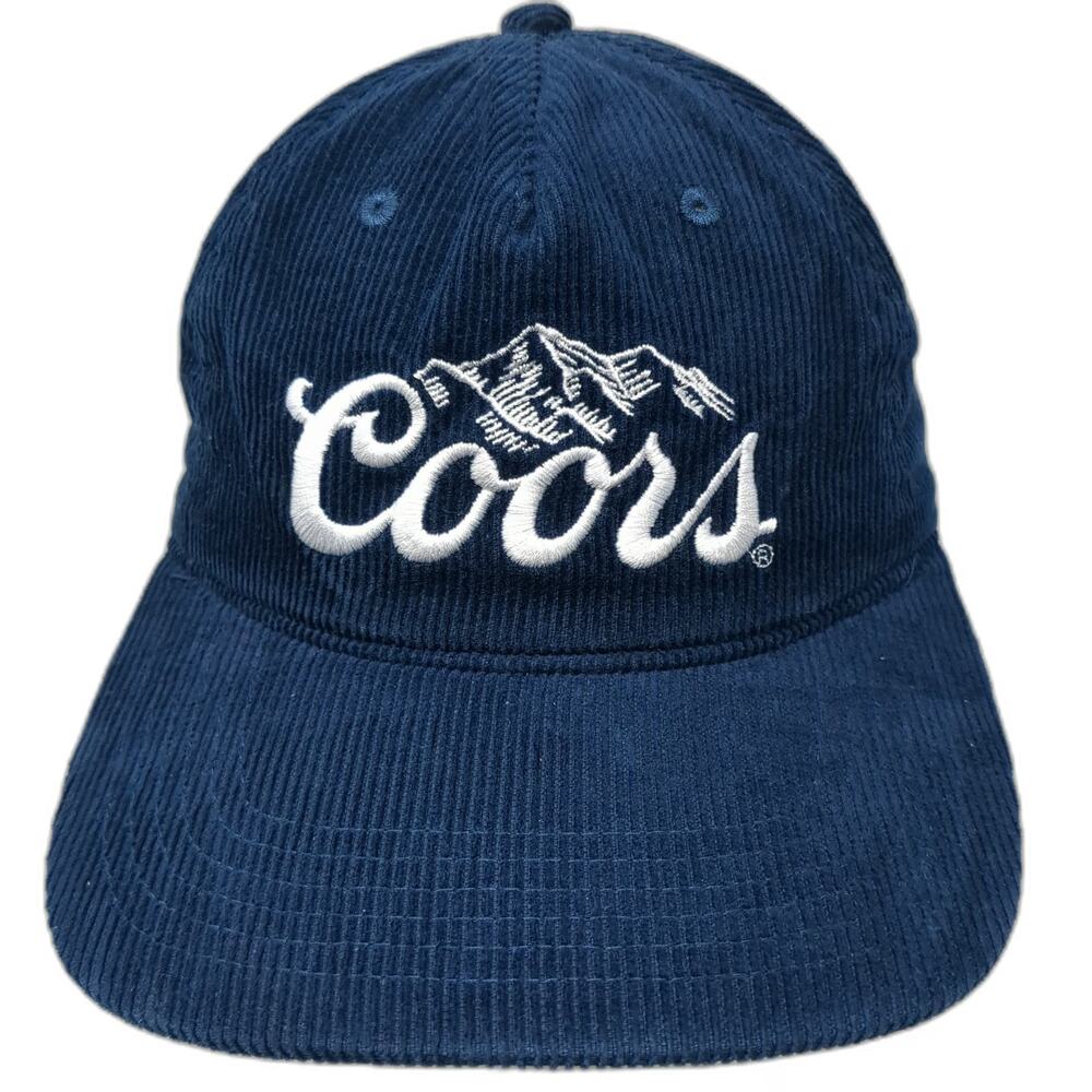 Mad Engine 5 Panel Blue One Size Coors Corduroy Logo Beer Brewery Snapback Hat